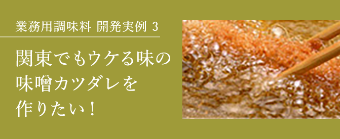 業務用調味料開発実例3 関東でもウケる味の味噌カツダレを作りたい!